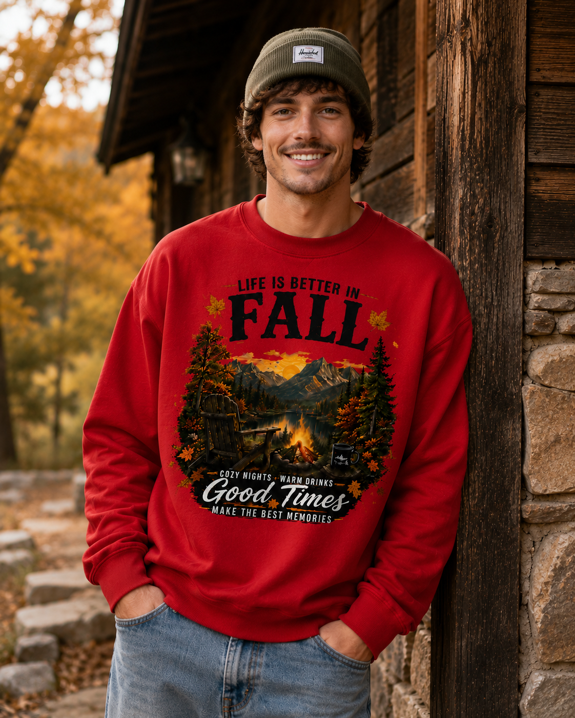 Life Is Better in Fall Sweatshirt | Vintage Autumn Camping Crewneck for Hikers & Nature Lovers