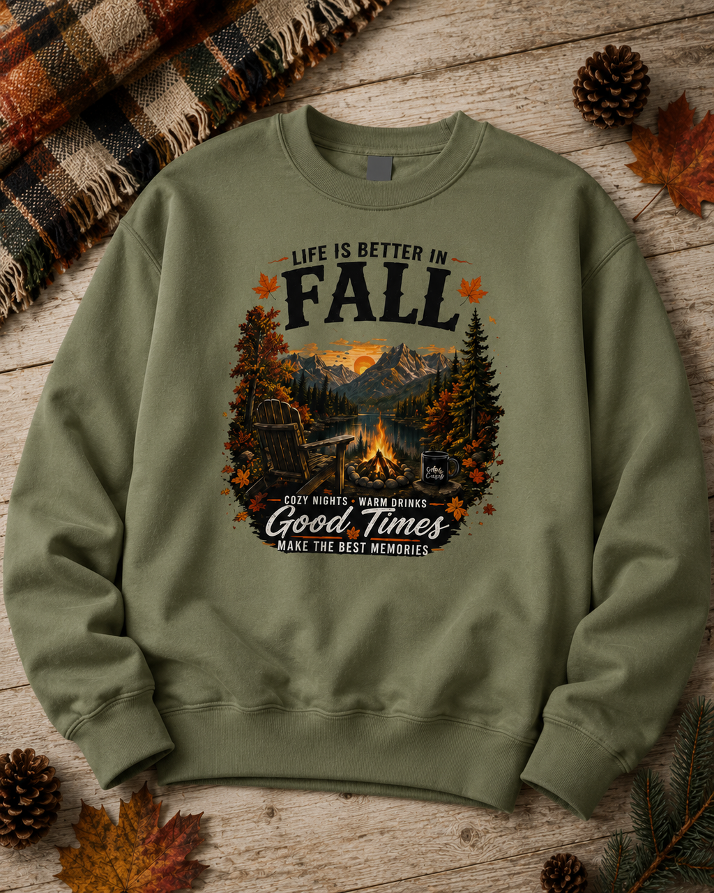 Life Is Better in Fall Sweatshirt | Vintage Autumn Camping Crewneck for Hikers & Nature Lovers