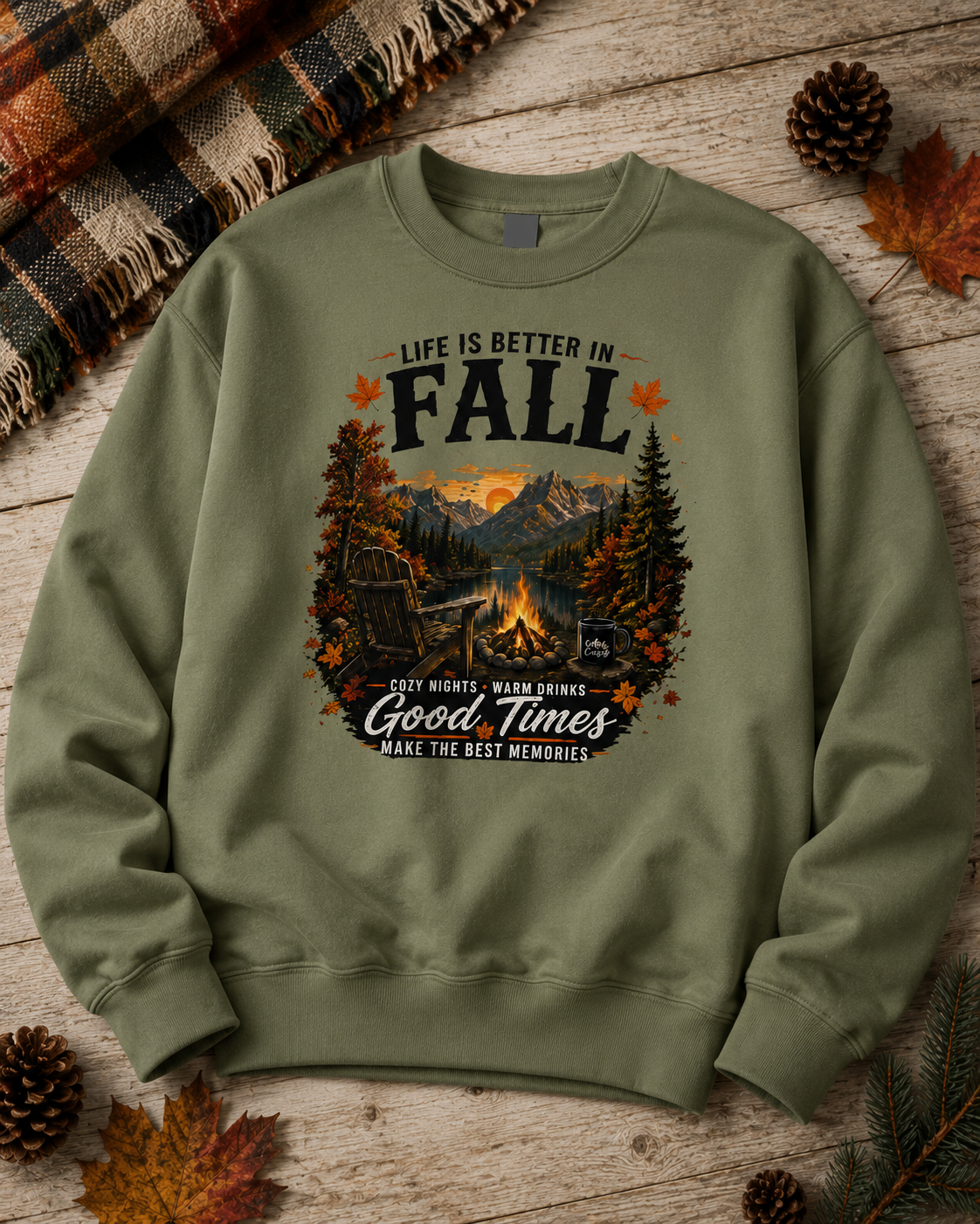 Life Is Better in Fall Sweatshirt | Vintage Autumn Camping Crewneck for Hikers & Nature Lovers