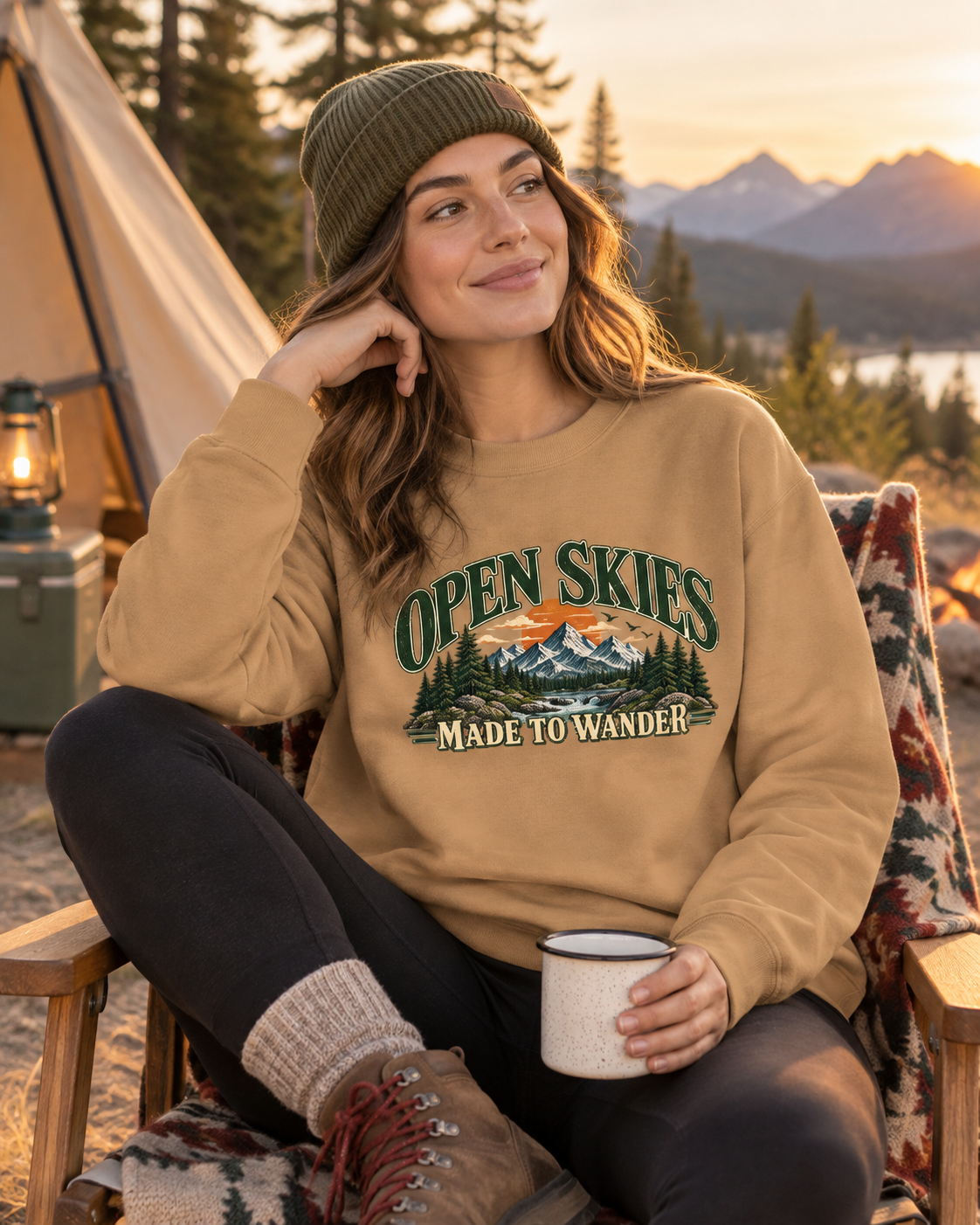 Made to Wander Vintage Mountain Graphic Sweatshirt