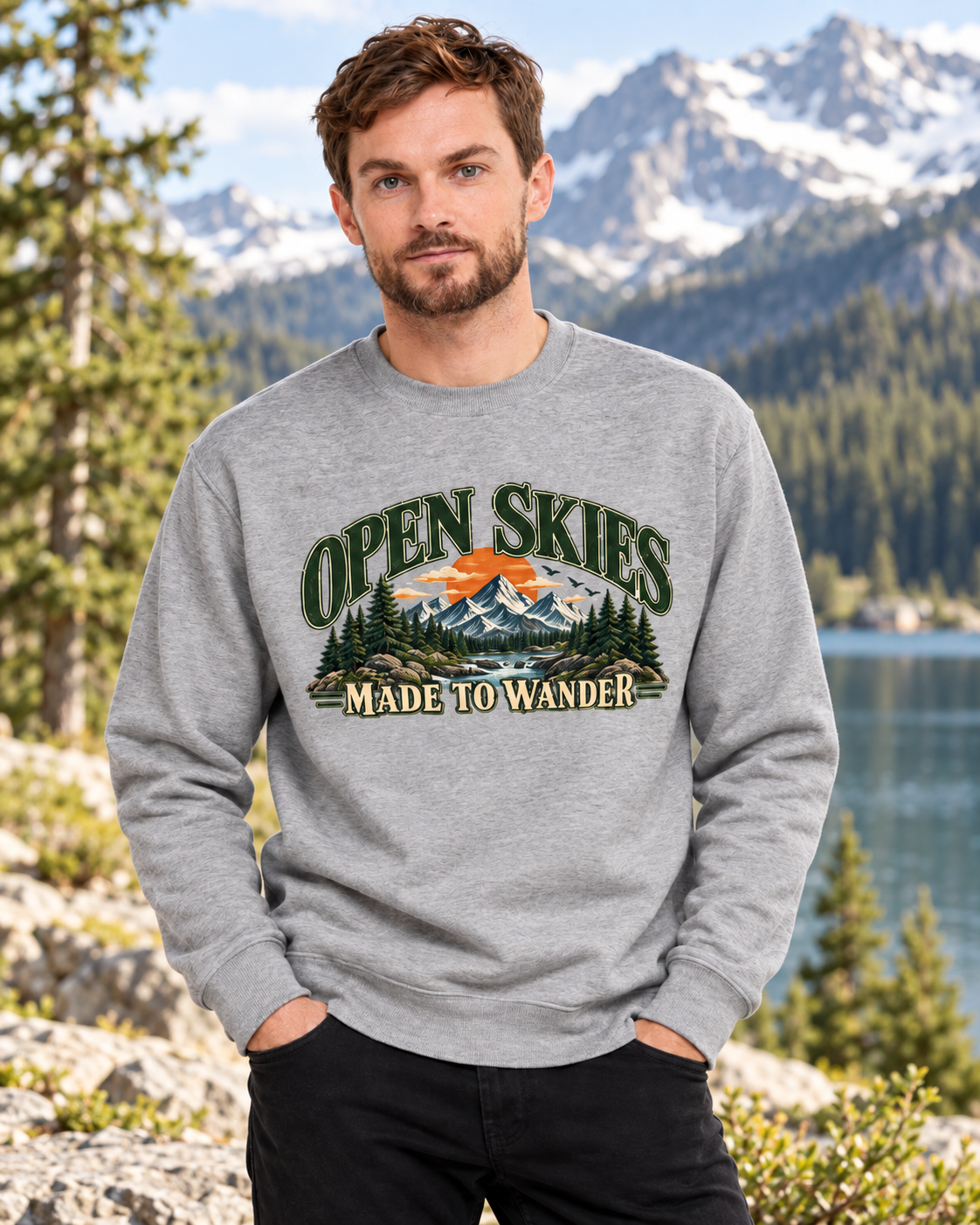 Made to Wander Vintage Mountain Graphic Sweatshirt
