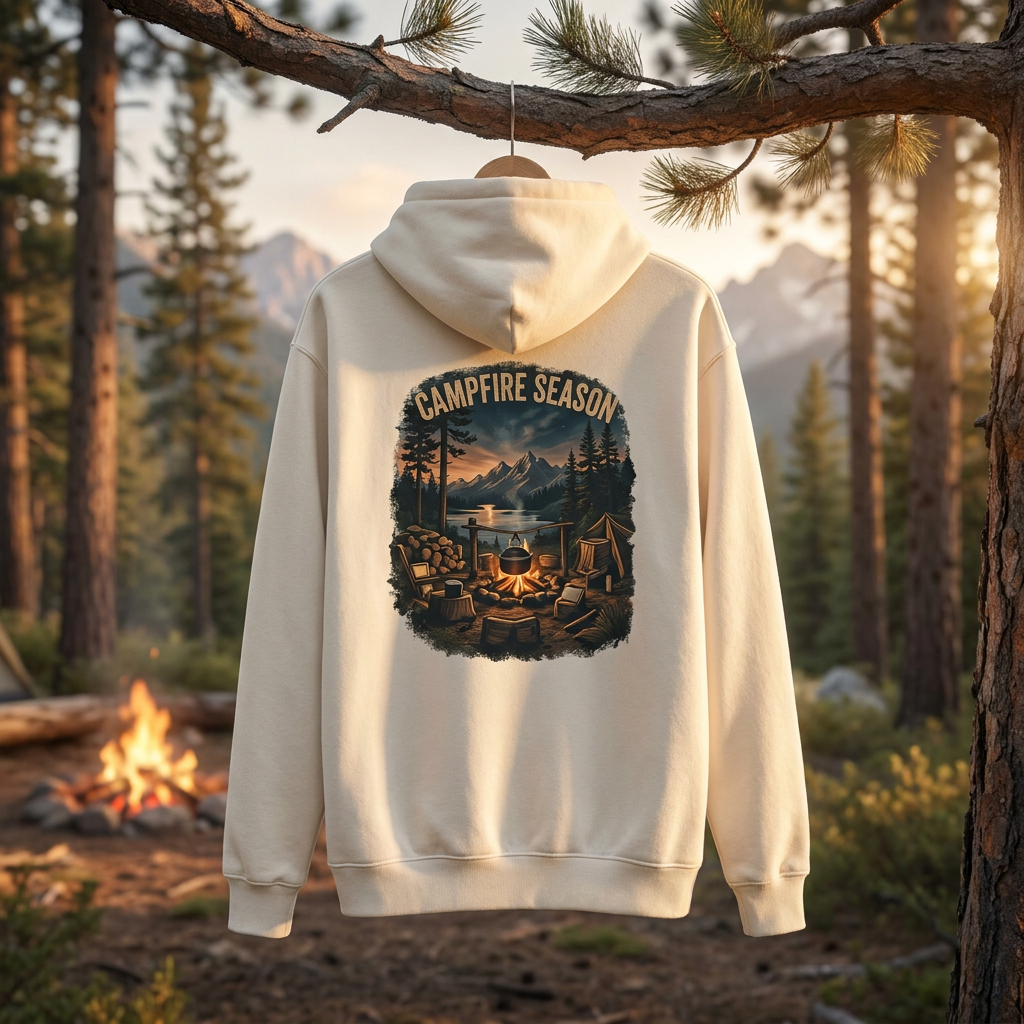 Vintage Campfire Hoodie – Campfire Season | Unisex Graphic Hoodie