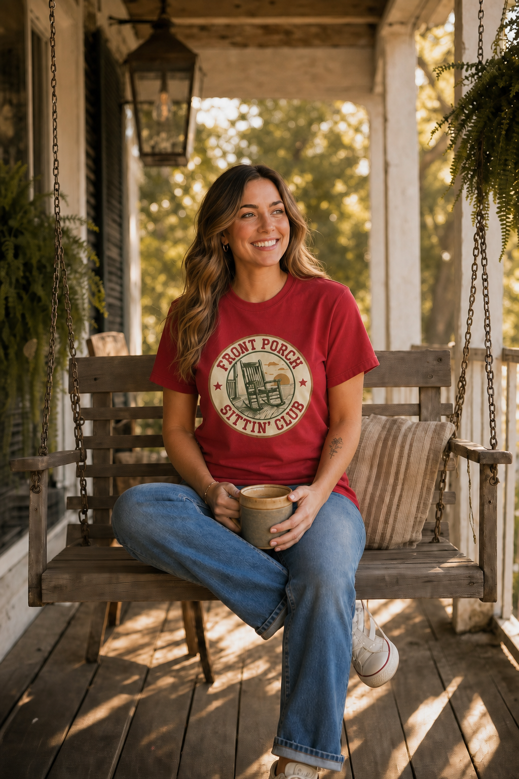 Vintage Front Porch Graphic T-Shirt | Front Porch Sittin' Club Unisex Cotton Tee