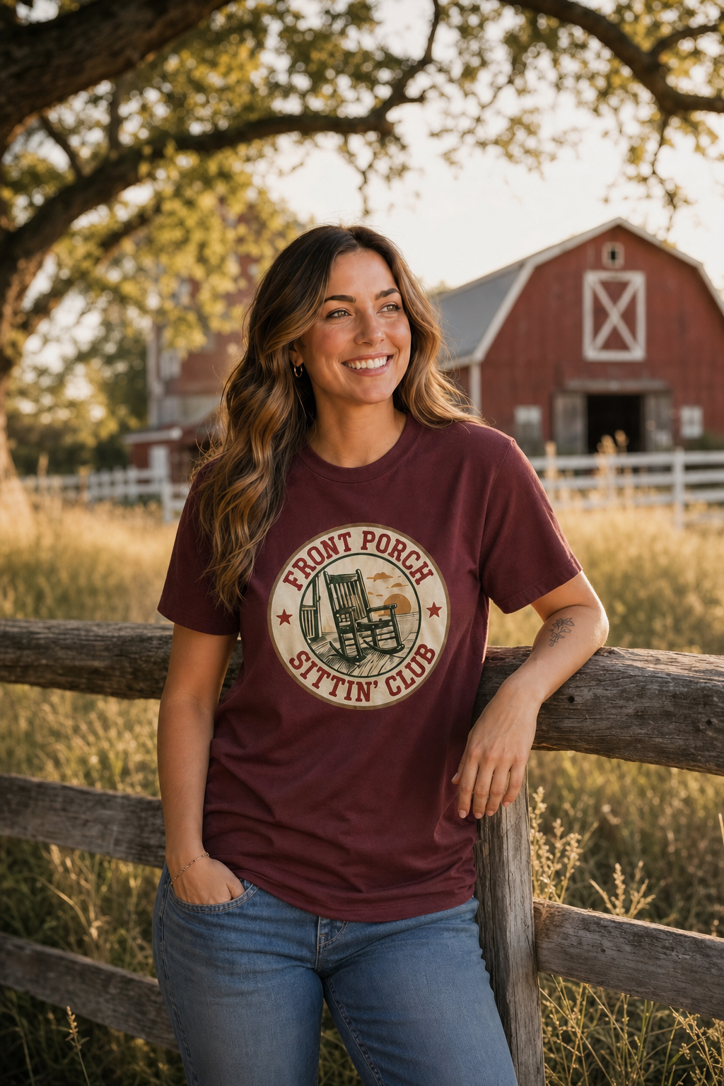 Vintage Front Porch Graphic T-Shirt | Front Porch Sittin' Club Unisex Cotton Tee