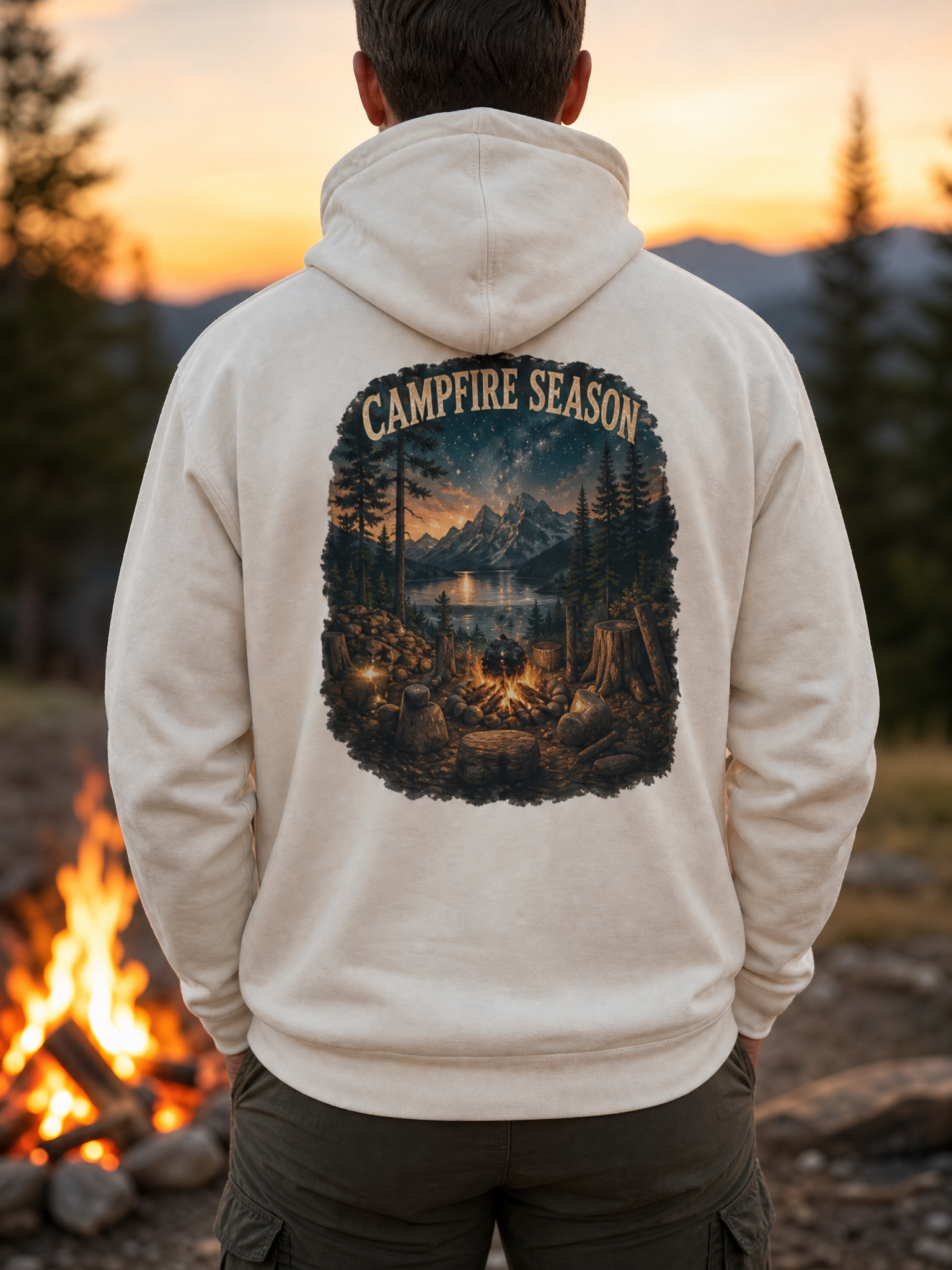 Vintage Campfire Hoodie – Campfire Season | Unisex Graphic Hoodie