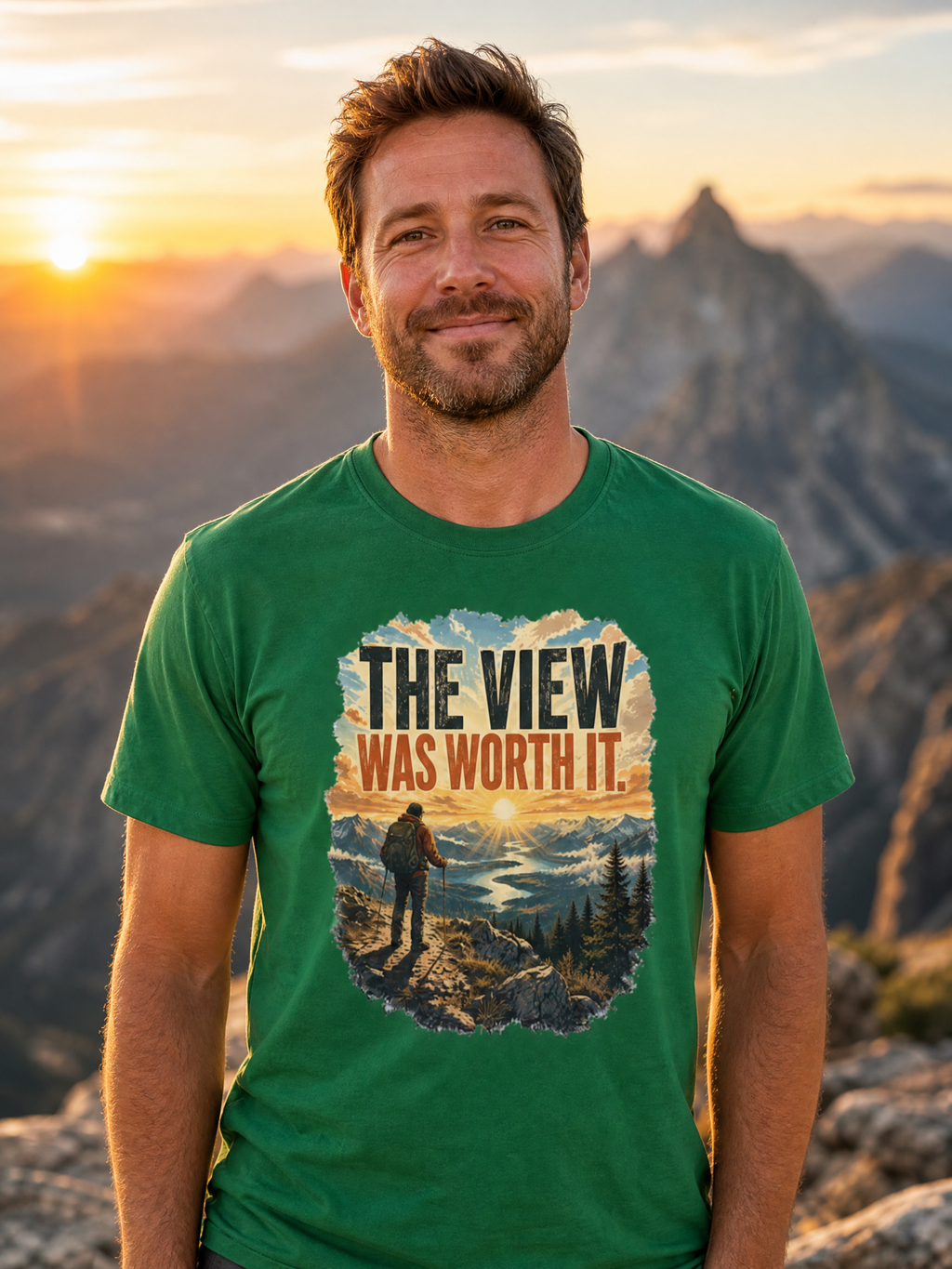 Vintage Hiking T-Shirt – The View Was Worth It | Unisex Graphic Tee